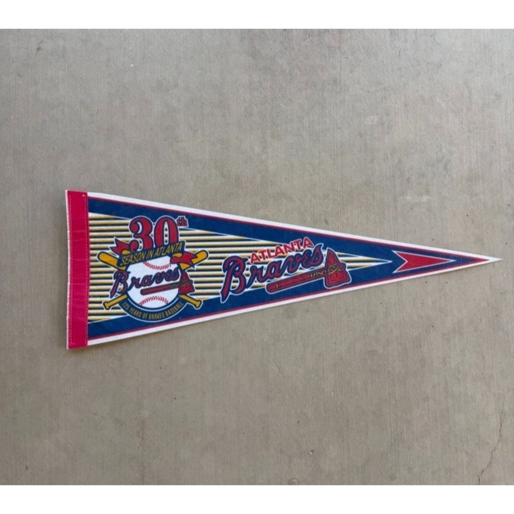 Vintage Atlanta Braves 30th Season Pennant Banner MLB
